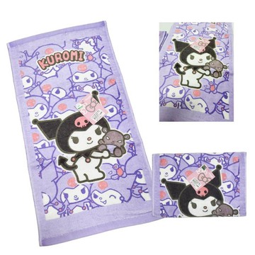 【☆花兒朵朵☆】酷洛米 KUROMI 純棉童巾 抱玩偶  毛巾 兒童毛巾