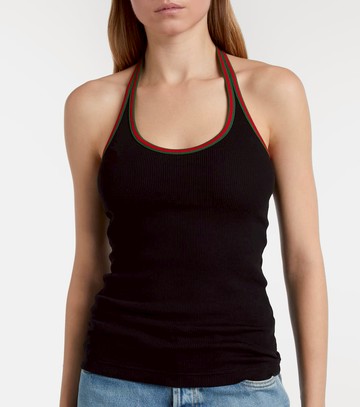 Gucci Web Stripe cotton-blend jersey top
