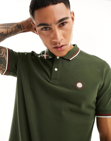 Pretty Green Barton polo shirt in dark green