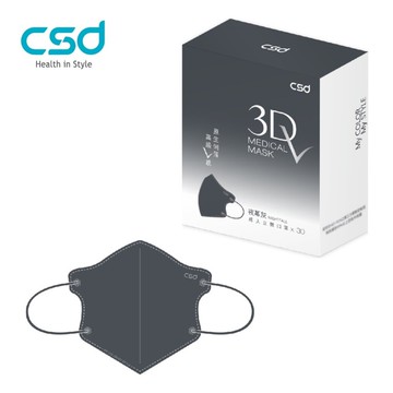 CSD中衛醫療口罩成人立體3Dv夜幕灰30片