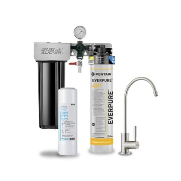 EVERPURE 櫥下型 PURVIVE Duo-4H2兩道式生飲淨水器(升級不鏽鋼龍頭/前置樹脂)