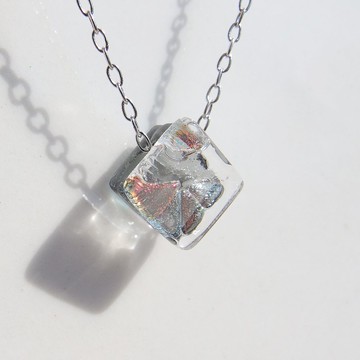 玻璃鑽石（黑鑽【暖色】）鏈條項鍊【可以選Petit】【棉繩，可以選銀925】【定做】