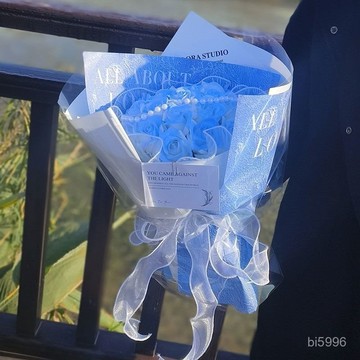 玫瑰花束 香皂花 乾燥花 永生花 仿真花束 情人節禮物  交換禮物 情人節女友禮物永生香皂玫瑰手工花束成品送老婆閨蜜男友