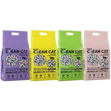 混合砂 【6入組】Purré Clean Cat 乾淨貓-豆腐砂＋澎潤土混和貓砂 ＜4種香味＞1.5mm 6L(2kg)