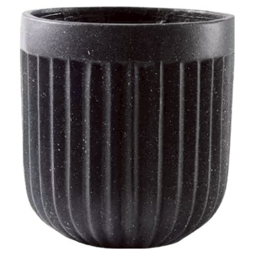 快豹 Aurora半橢豎紋落地花盆  中號(30 x 31cm)  霧黑  1個