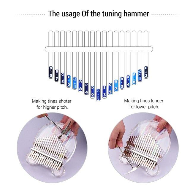 アクリル　ハンマー,カリンバ 17キー 楽器 17音 おしゃれ 親指ピアノ サムピアノ  アフリカ楽器