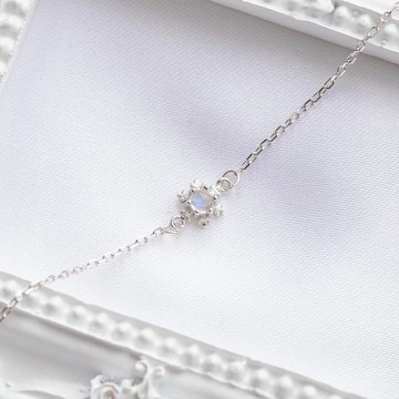 月光石925純銀雪花手鍊