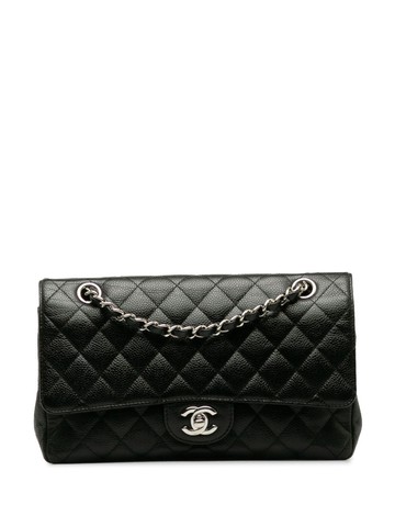 CHANEL Pre-Owned - 2011-2012 medium Double Flap shoulder bag - women - Caviar Leather - One Size - Black