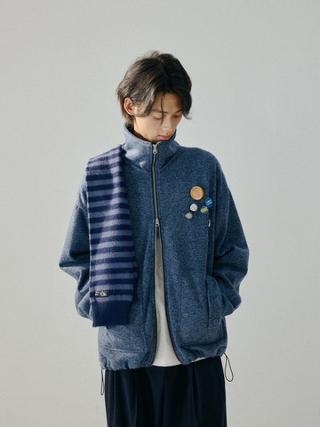 日系復古 / 針織拉鏈夾克外套