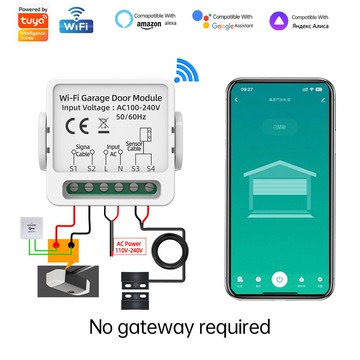 涂鴉WiFi車庫門控制器語音控制智能模塊遠程控制多國通用智能控制[DD1121001]