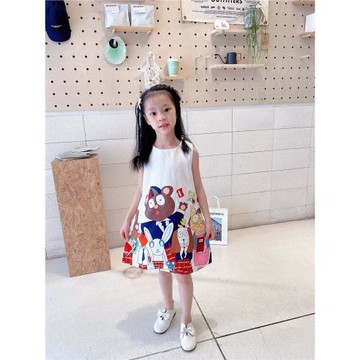 歐美外貿女童卡通動畫背心裙春秋2025新款兒童公主裙子女孩連衣裙