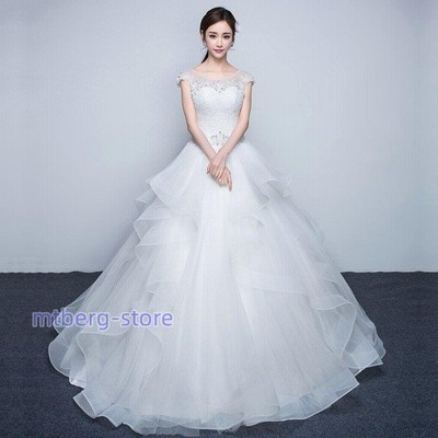 ウエディングドレス 花嫁 韓国 大きいサイズ ウェディングドレス Aラインドレス ホワイト 二次会 Aライン シンプル 白 半袖 パーティードレス 通販 Lineポイント最大get Lineショッピング