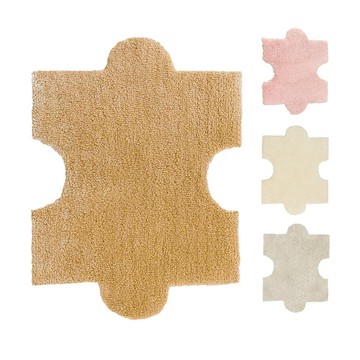 QIDINA 質感奶茶色系超柔軟免黏貼拼接地墊-B