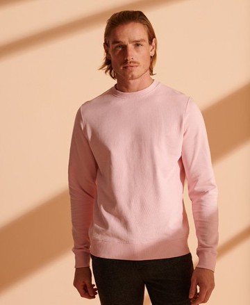 Superdry Men's Men's Standard Label Crew Sweatshirt Pink / Montauk Pink - Size: Xxxl