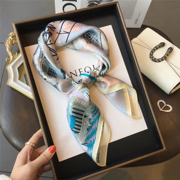 杭州絲綢真絲圍巾韓國駿馬城堡100%桑蠶絲絲巾70方巾春季百搭披肩