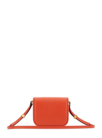 'Love Box' Red Crossbody Bag With Love Birds Plaque On The Front In Leather Woman