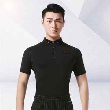 丹寶羅舞蹈練功服摩登舞上衣男成人新款跳舞服裝男士拉丁舞服夏季