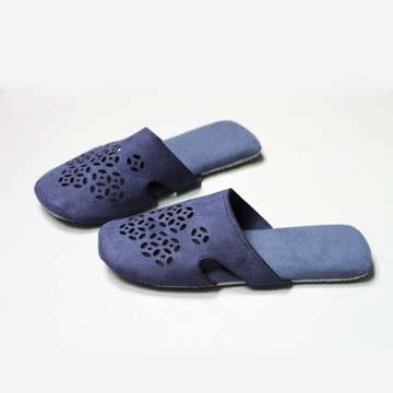 男士夏秋鏤空透氣排汗麂皮絨布軟底靜音防滑室內家居地板包頭拖鞋