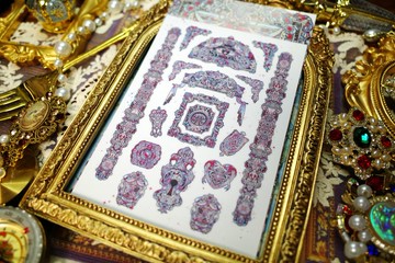 復古玫瑰封口貼紙 (libet) 古董風日記拼貼素材