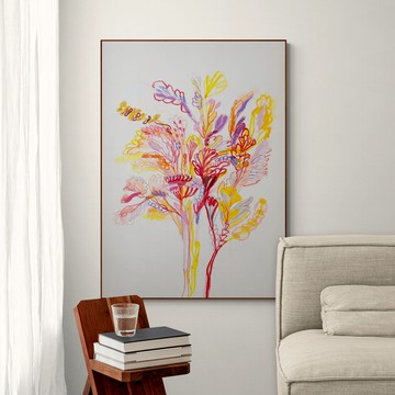 Lingoooo插畫｜Febbi｜ 011 三月醒來 春天 - 原木色鋁框