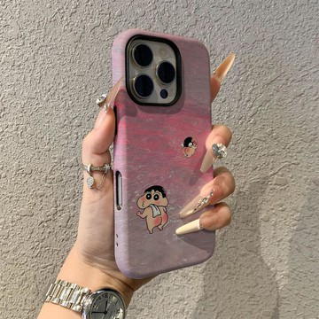嘟嘴小新蘋果17promax手機殼iPhone16pro卡通15pro女13可愛14新