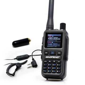 BAOFENG UV-68R 超迷你雙頻對講機 雙天線+耳機組(送真雙頻短天線+耳機)5W晨霧灰