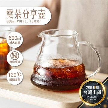 【今天買明天到 贈蓋】雲朵咖啡壺 咖啡分享壺 玻璃咖啡壺 分享壺 咖啡壺 雲朵壺 雲朵分享壺 下接壺 手沖壺 咖啡下接壺