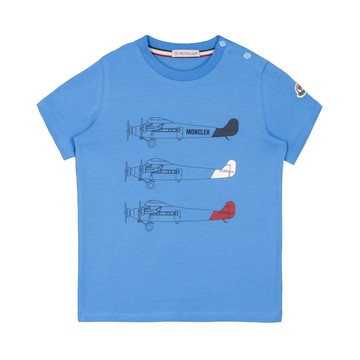 Moncler Enfant Kids 嬰幼兒藍色飛機T-Shirt