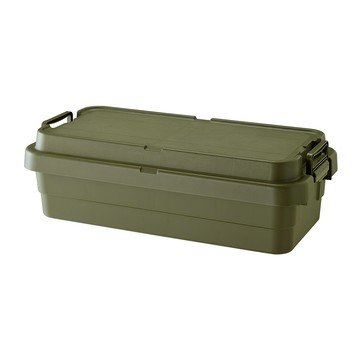 日本RISU TRUNK CARGO 掀蓋式耐壓收納箱(淺型)-40L-軍綠