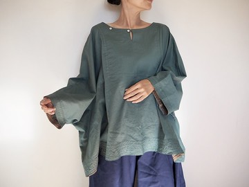 寬鬆感．雙面穿設計上衣 / 綠色