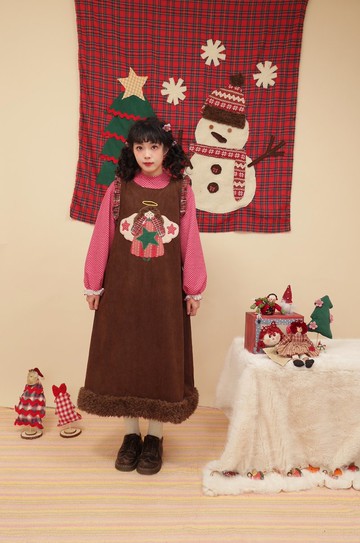 古著感少女 小天使燈芯絨背心裙