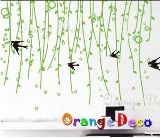 壁貼【橘果設計】燕子紛飛 DIY組合壁貼/牆貼/壁紙/客廳臥室浴室幼稚園室內設計裝潢
