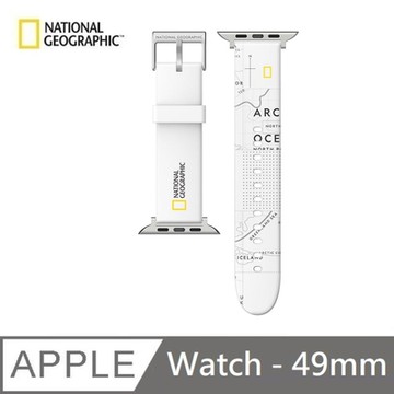 National Geographic 國家地理 Apple Watch 矽膠錶帶 49mm - 白色