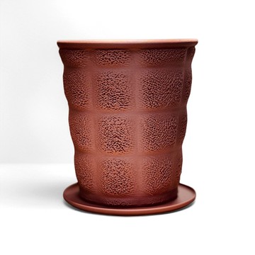 仿紅陶泥 超質感紋理 內置透氣盆壁 不爛根花盆 大號