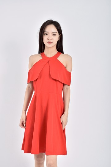 加購優惠(M) ailunma禮服露肩紅色洋裝