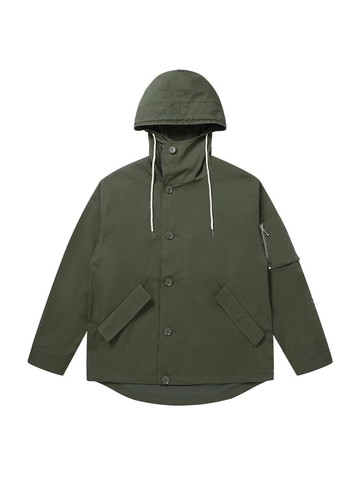 Cotton Hooded Windbreaker_Khaki