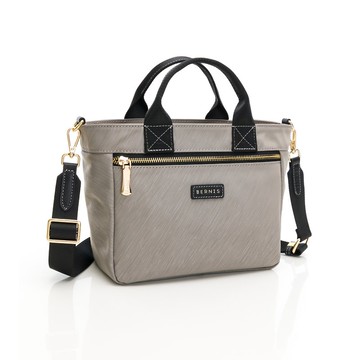 尼龍系列 輕巧手提小方包 銀灰色 防潑水尼龍 特殊紋路