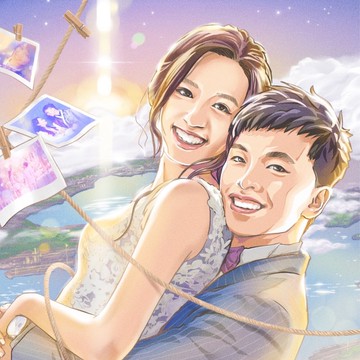 客製化結婚證書 結婚書約 似顏繪 情境設計