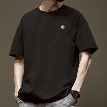 純棉素T 𝝿形狀 落肩款  t恤 簡約夠素 印花 短T 潮T  1365