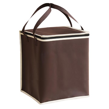 8寸蛋糕保冰袋 加高款 咖啡色 不織布雷射膜珍珠棉材質  30 x 30 x 35cm  1個