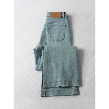 王炸褲型！BI入~高端四面彈氣質九分微喇褲女顯瘦高腰直筒牛仔褲