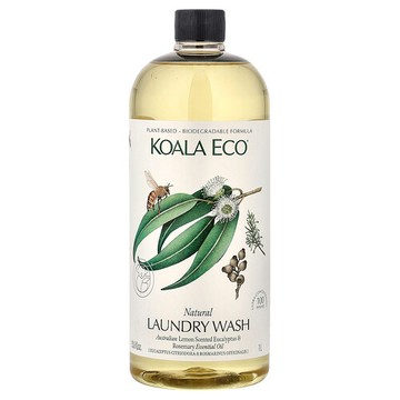Koala Eco, 天然洗衣液，澳大利亞檸檬香桉樹迷迭香精油，33.8 液量盎司（1 升）