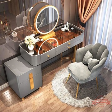 化妝桌子小型輕奢梳妝臺臥室現代簡約化妝臺網紅ins風化妝收納柜