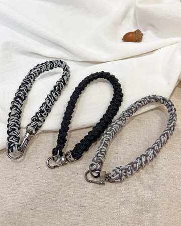 編織手機繩掛繩-【純棉-暗黑系列】-短繩/手腕掛繩/提帶/純台灣棉