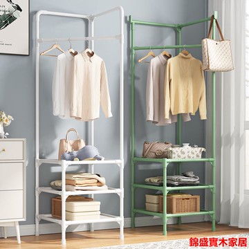 簡易衣帽架 落地 多功能 家用 臥室 轉角置物 掛衣架 省空間客廳 收納架子 轉角衣架 轉角衣帽架