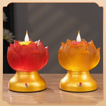 LED蓮花供佛燈 新款蓮花燈家用充電led供佛燈佛前長明燈觀世音菩薩神臺燈佛堂燈