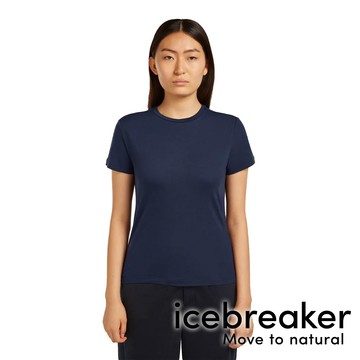 【icebreaker】女Core 天絲圓領短袖上衣『深藍』0A56Y4 戶外 露營 登山 健行 休閒 時尚 出國 旅遊 短袖 上衣