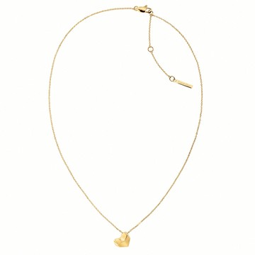 Calvin Klein CK Faceted Heart 心型多切面項鍊 母親節送禮推薦-金 35000036