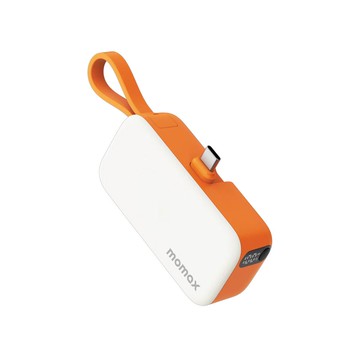 Momax 1-Power Mini 5000mAh 迷你帶線行動電源-橘色