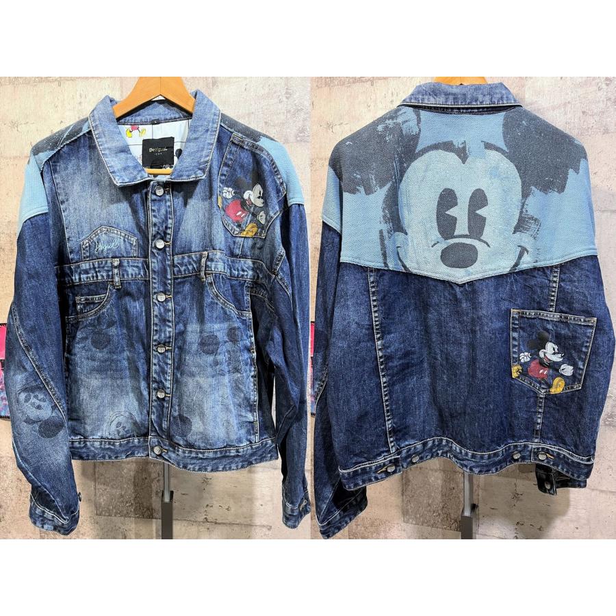 美品 スペイン Desigual X Disney ミッキーマウス デニムジャケット L ...